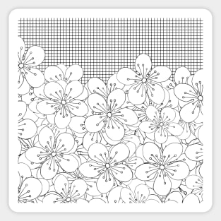 Cherry Blossom Grid Sticker